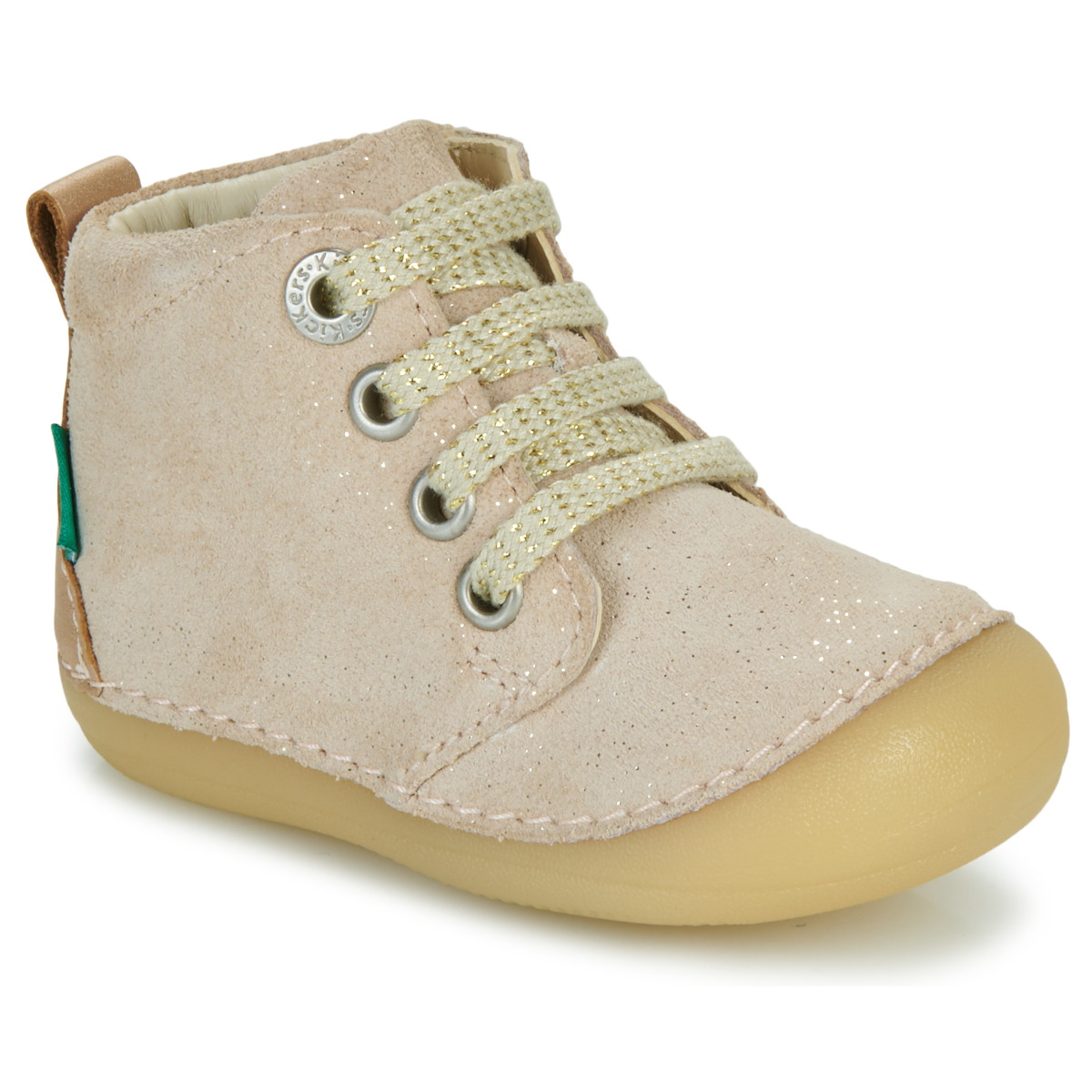 Schuhe Mädchen Boots Kickers SONIZIP Beige / Golden