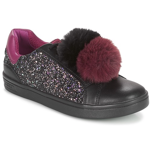 Chaussures Fille Baskets basses Geox J DJROCK GIRL Noir / Violet