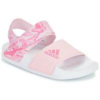 鞋子 女孩 凉鞋 Adidas Sportswear ADILETTE SANDAL K 玫瑰色 / 白色