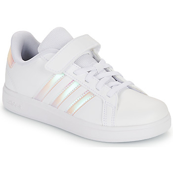 鞋子 女孩 球鞋基本款 Adidas Sportswear GRAND COURT 2.0 EL C 白色 / 玫瑰色