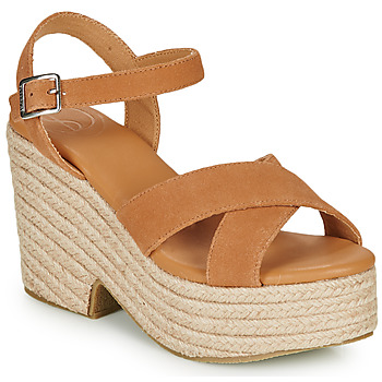 Shoes Women Sandals Superdry HIGH ESPADRILLE SANDAL Cognac