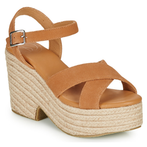 Shoes Women Sandals Superdry HIGH ESPADRILLE SANDAL Cognac