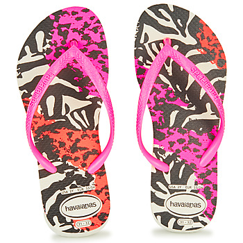 Shoes Girl Flip flops Havaianas SLIM ANIMALS Pink /  black