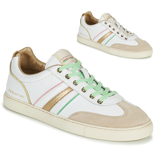 Shoes Women Low top trainers Serafini COURT White / Gold