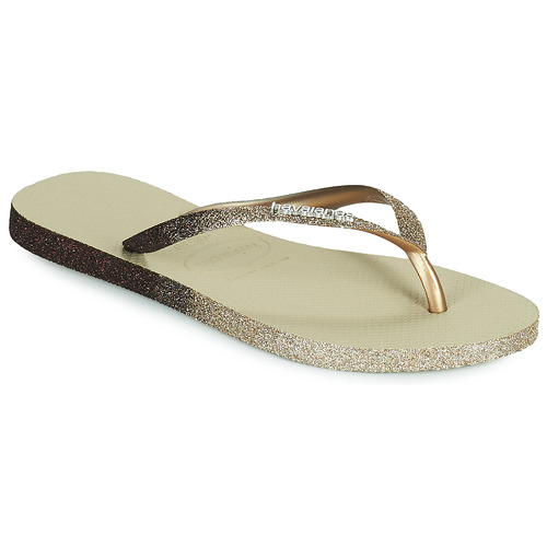 Shoes Women Flip flops Havaianas SLIM SPARKLE II Beige