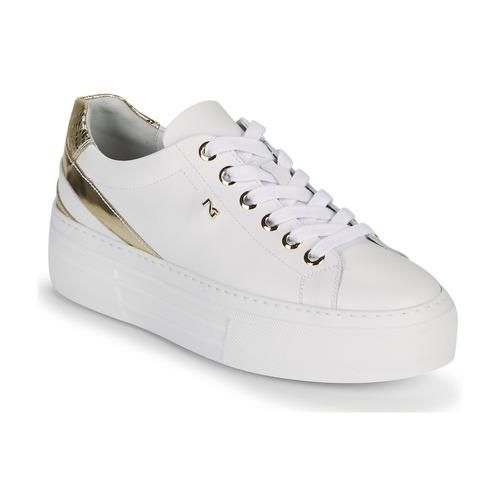 Shoes Women Low top trainers NeroGiardini LAITO White / Gold