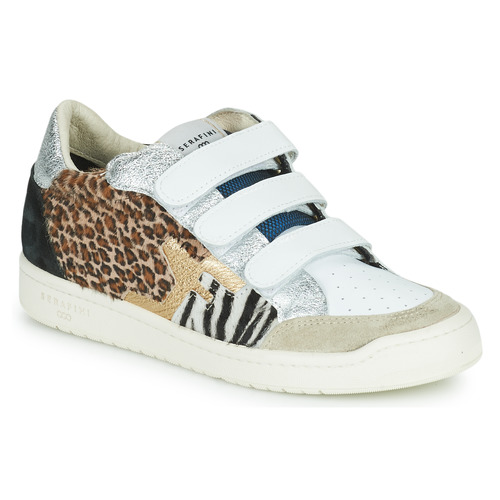 Shoes Women Low top trainers Serafini SAN DIEGO White / Silver / Leopard