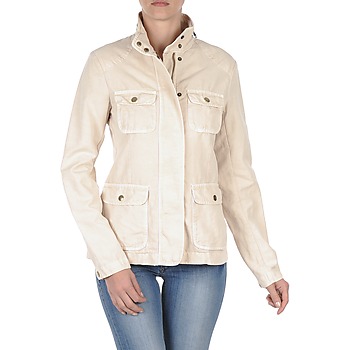 Clothing Women Jackets Gant COTTON LINEN 4PKT JACKET Cream