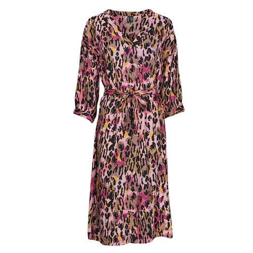 Clothing Women Long Dresses Vero Moda VMJAWI Pink / Black