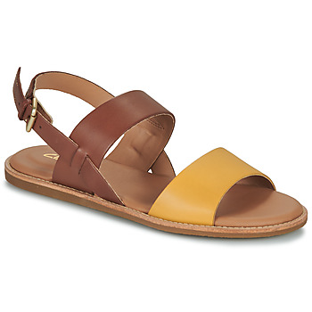 Shoes Women Sandals Clarks KARSEA STRAP Brown / Yellow