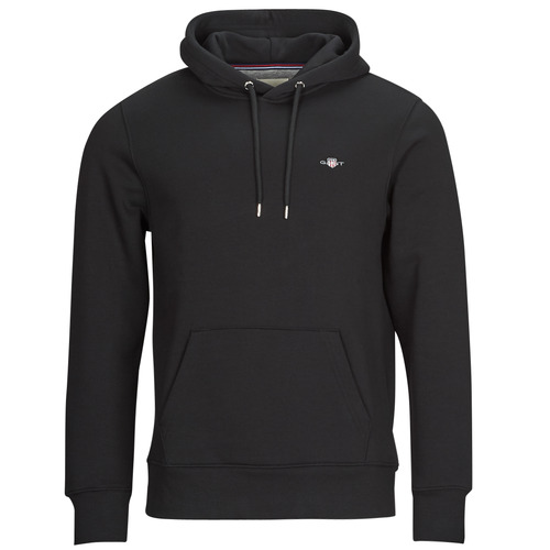 Clothing Men Sweaters Gant REG SHIELD HOODIE Black