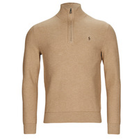 Clothing Men Jumpers Polo Ralph Lauren PULL DEMI ZIP EN COTON TEXTURE Camel