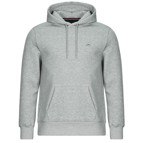 Clothing Men Sweaters Gant REG SHIELD HOODIE Grey