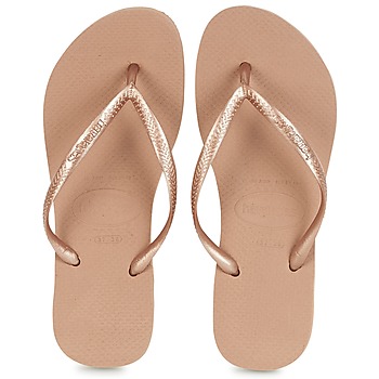 Shoes Women Flip flops Havaianas SLIM Pink / Gold