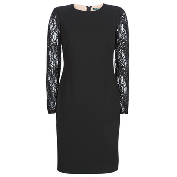 Odjeća Žene
 Kratke haljine Lauren Ralph Lauren LACE PANEL JERSEY DRESS Crna