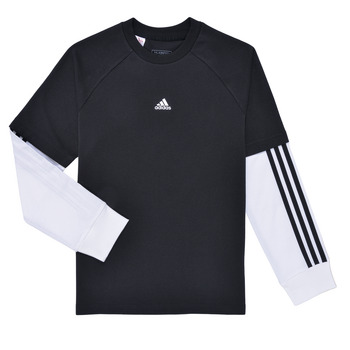 Odjeća Dječak
 Majice dugih rukava Adidas Sportswear Street Jam 2-in-1 Long Sleeve Long-Sleeve Top Crna / Bijela