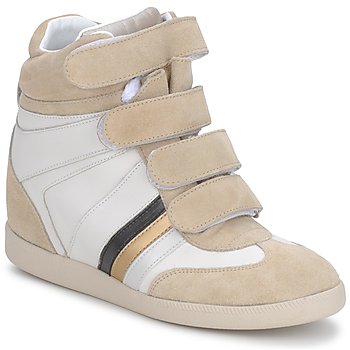 Chaussures Femme Baskets montantes Serafini MANATHAN SCRATCH WHITE-BEIGE-BLUE