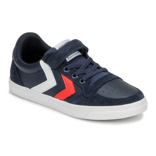 Chaussures Enfant Baskets basses hummel SLIMMER STADIL LEATHER LOW JR Bleu