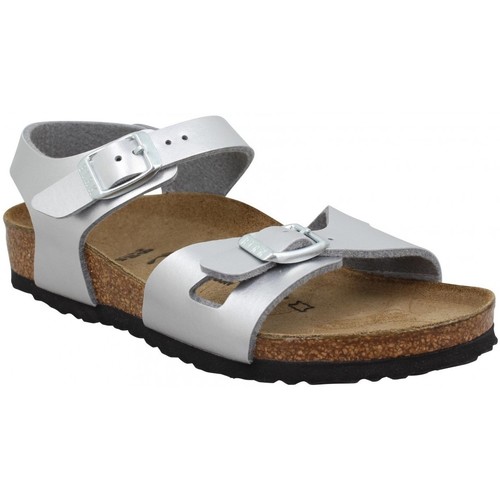 Chaussures Enfant Sandales et Nu-pieds Birkenstock Rio Birko Flor Metallic Enfant Argent Argenté