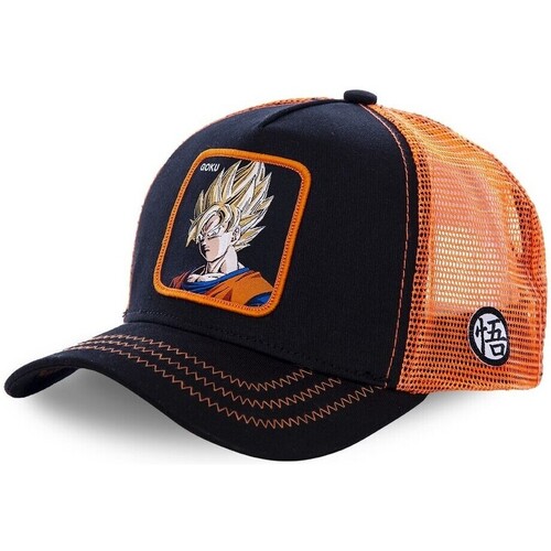 Accessoires textile Casquettes Capslab Casquette Dragon Ball Z Goku Saiyan Noir et Orange Noir