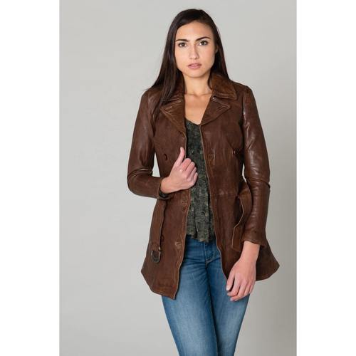 Vêtements Femme Vestes en cuir / synthétiques Rose Garden ANNA SHEEP AOSTA BISON Marron