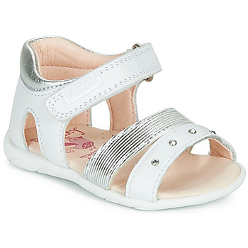 Chaussures Fille Sandales et Nu-pieds Pablosky DINNA Blanc / Argenté