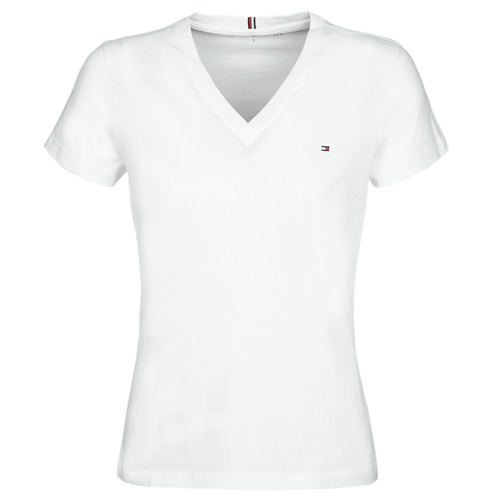 Vêtements Femme T-shirts manches courtes Tommy Hilfiger HERITAGE V-NECK TEE Blanc