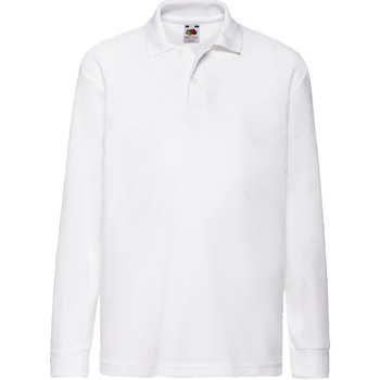 Vêtements Enfant Polos manches longues Fruit Of The Loom 63201 Blanc