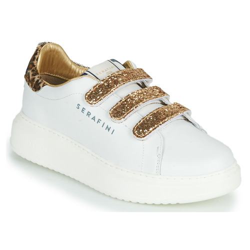 Chaussures Femme Baskets basses Serafini J.CONNORS Blanc / Doré