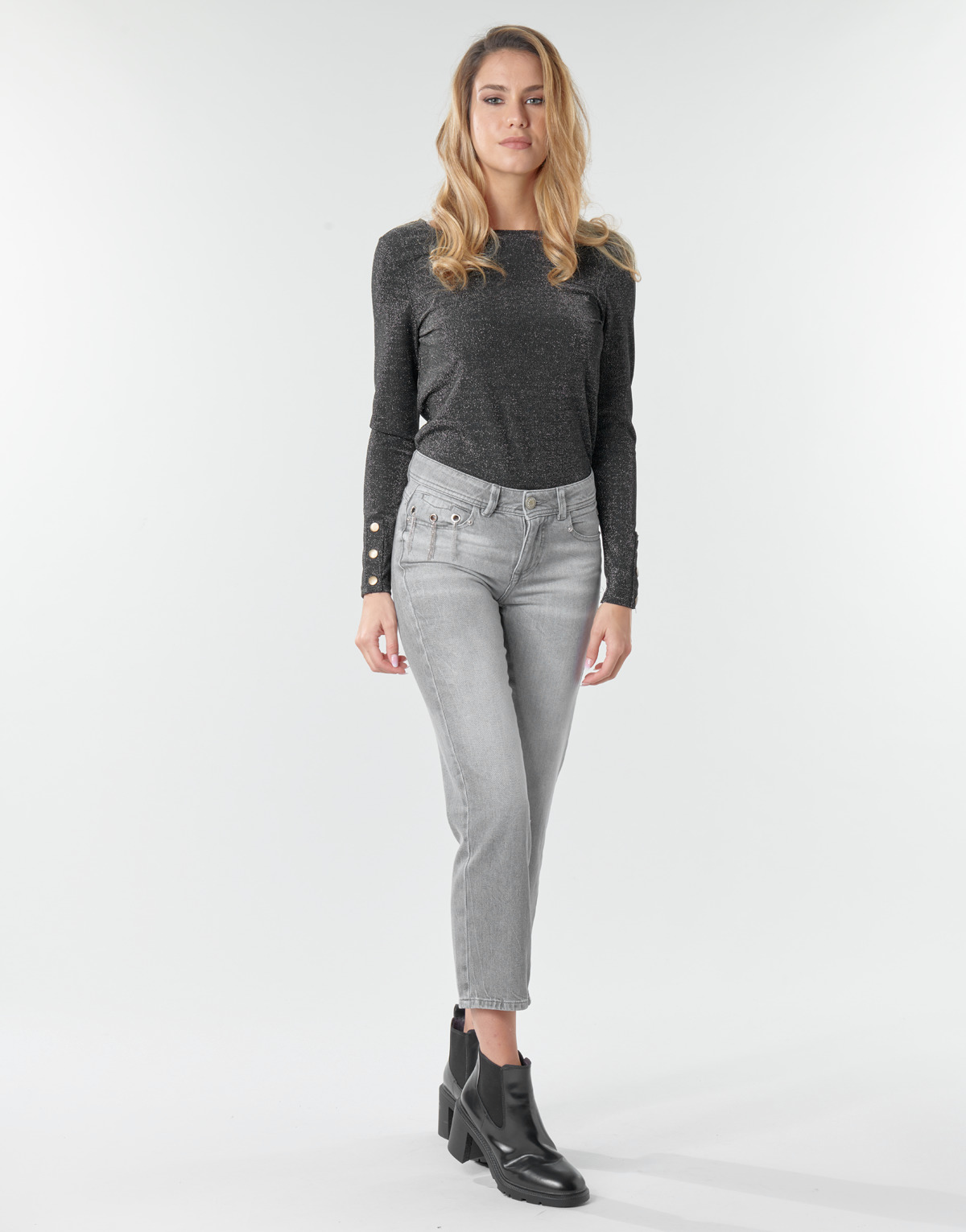 Vêtements Femme Jeans droit Freeman T.Porter LOREEN DENIM Gris