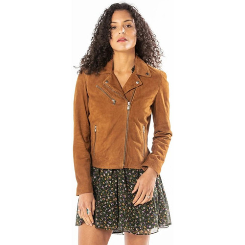 Vêtements Femme Vestes en cuir / synthétiques Rose Garden BONITA SHEEP SANDY COGNAC Marron