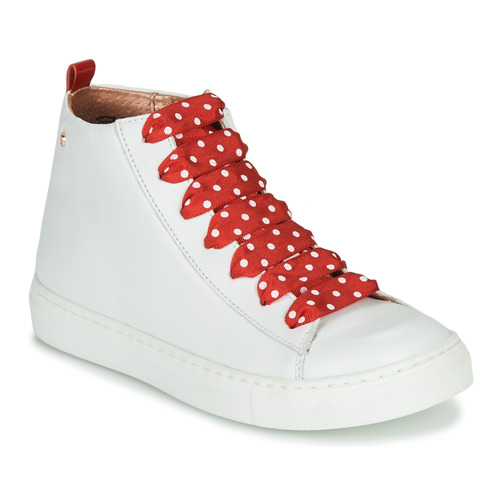 Chaussures Fille Baskets montantes Little Mary SASHA (VE014) Blanc / Rouge