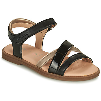 Chaussures Fille Sandales et Nu-pieds Geox SANDAL KARLY GIRL Noir / Doré