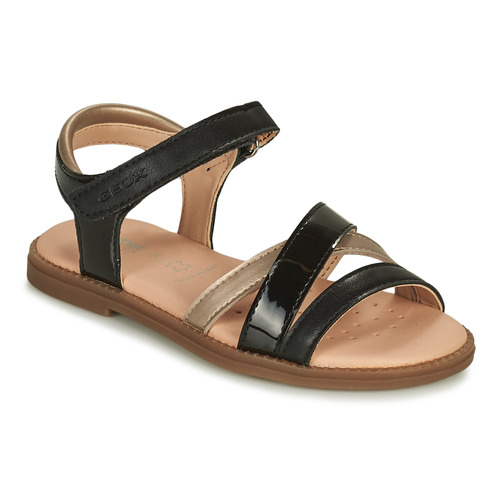 Chaussures Fille Sandales et Nu-pieds Geox SANDAL KARLY GIRL Noir / Doré