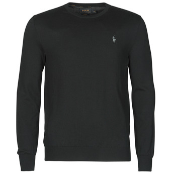 Vêtements Homme Pulls Polo Ralph Lauren PULL COL ROND AJUSTE EN COTON PIMA Noir