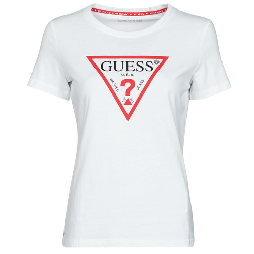 Vêtements Femme T-shirts manches courtes Guess SS CN ORIGINAL TEE Blanc