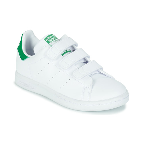 Chaussures Enfant Baskets basses adidas Originals STAN SMITH CF C Blanc / vert VEGAN