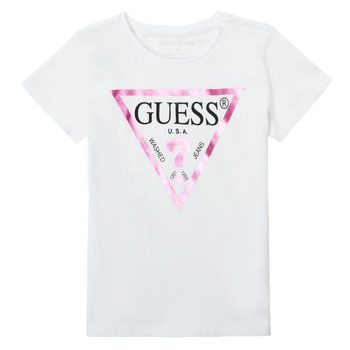 Vêtements Fille T-shirts manches courtes Guess SECRA Blanc