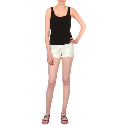 Vêtements Femme Shorts / Bermudas School Rag SELENA FLOWERS Blanc imprimÃ© fleuri