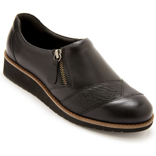 Chaussures Femme Derbies Pediconfort Sans-gêne avec zip et élastique Marron