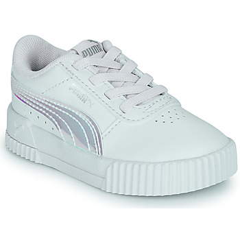 Chaussures Fille Baskets basses Puma Carina Holo AC Inf Blanc / Argenté