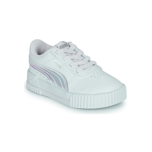 Chaussures Fille Baskets basses Puma Carina Holo AC Inf Blanc / Argenté