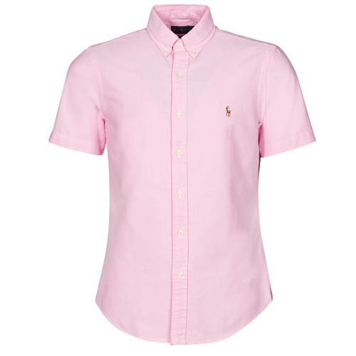 Vêtements Homme Chemises manches courtes Polo Ralph Lauren CHEMISE AJUSTEE SLIM FIT EN OXFORD UNIE Rose