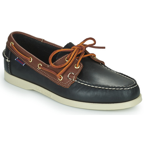 Chaussures Homme Chaussures bateau Sebago PORTLAND WAXY LEA Noir / Marron