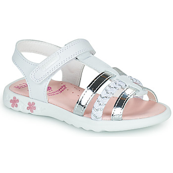 Chaussures Fille Sandales et Nu-pieds Pablosky TAXIME Blanc / Argenté