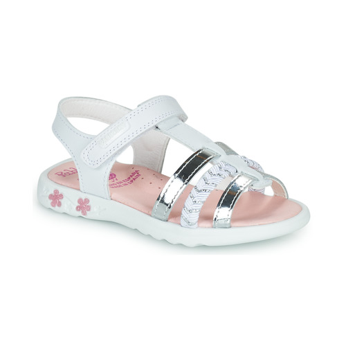 Chaussures Fille Sandales et Nu-pieds Pablosky TAXIME Blanc / Argenté