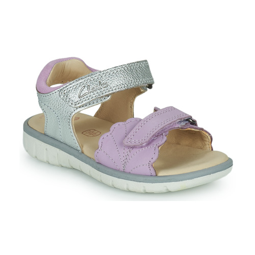 Chaussures Fille Sandales et Nu-pieds Clarks ROAM WING K. Argent / Violet