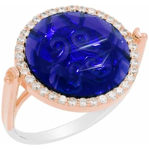 Montres & Bijoux Femme Bijoux Orusbijoux Bague Argent Rose Disque Marine Argenté