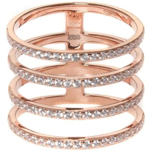 Montres & Bijoux Femme Bijoux Orusbijoux Bague Argent 4 Anneaux Scintillant Rose Doré