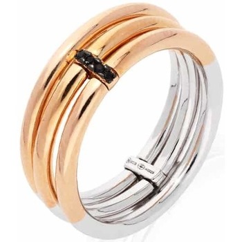 Montres & Bijoux Femme Bijoux Orusbijoux Bague Argent Doré Triple Elise Zirconiums Noir Argenté